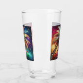 Whimsical Kerst Palmboom Tropisch Strand Levendig Glas (Links)