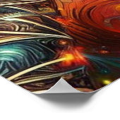 Whimsical Kerst Palmboom Tropisch Strand Levendig Poster (Hoek)