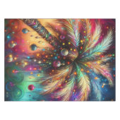 Whimsical Kerst Palmboom Tropisch Strand Levendig Tafelkleed (Voorkant (Horizontaal))