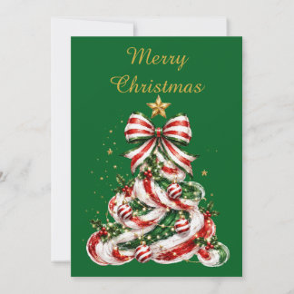 Whimsical Kerst Waterverf Winter Wonderland Feestdagenkaart