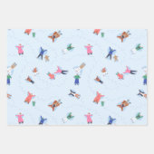 Whimsical Kerst Winter Sneeuw Engelen Schaatsen Inpakpapier Vel (Voorkant 2)