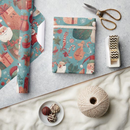 Whimsical Kerst Wrapping Paper Cadeaupapier (Crafts)