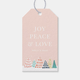 Whimsical-kerstbomen Cadeaulabel