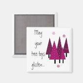 Whimsical-kerstbomen Magneet (Voorkant / Achterkant)