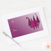 Whimsical-kerstbomen Rechthoekige Sticker (Envelop)