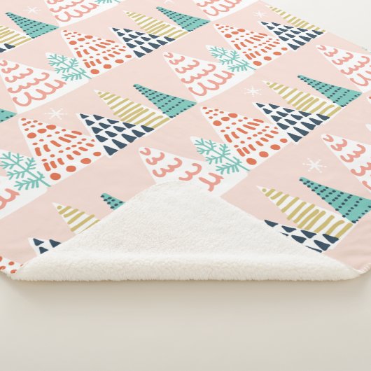 Whimsical-kerstbomen Sherpa Deken (3/4)