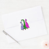Whimsical-kerstbomen Vierkante Sticker (Envelop)
