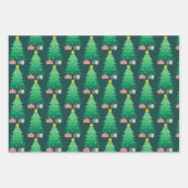 Whimsical-kerstboom en cadeautjes voor kerstmis inpakpapier vel (Voorkant 3)