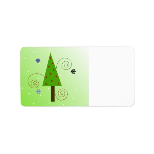 Whimsical-kerstboom Etiket (Voorkant)