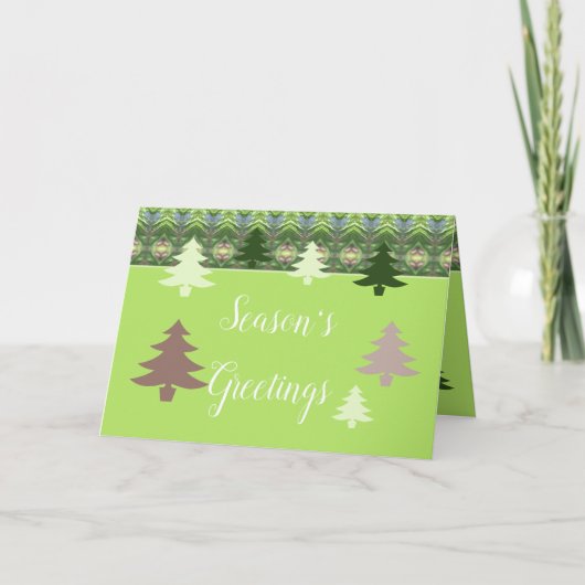 Whimsical-kerstboom geaccentreerd feestdagen kaart (Voorkant)