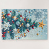 Whimsical Kerstboom met Sneeuwvlokken Legpuzzel (Horizontaal)