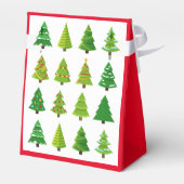 Whimsical Kerstboom Patroon  Tent Bedankdoosjes (Achterkant)