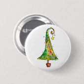 Whimsical-kerstboom Ronde Button 5,7 Cm (Voorkant /achterkant)