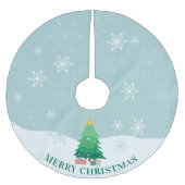 Whimsical-kerstboom Snow Merry kerst Kerstboom Rok (Voorkant)
