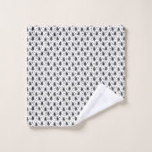 Whimsical-kerstboom Snowflake Black White Bad Handdoek (Wasdoekje)