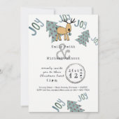 Whimsical Kerstfeest Typografie Cartoon Rendier Kaart (Voorkant)