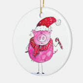 Whimsical-kerstfoto Keramisch Ornament (Links)
