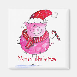 Whimsical-kerstfoto Magneet