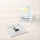 Whimsical-kerstgeit Vierkante Kartonnen Onderzetter (Insitu)