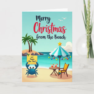 Whimsical Kerstkaart van het Strand Kaart