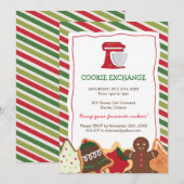 Whimsical Kerstkoekje Exchange-uitnodiging Kaart (Voorkant / Achterkant)