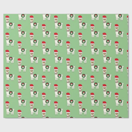 Whimsical Kerstllamas Cadeaupapier (Vlak)