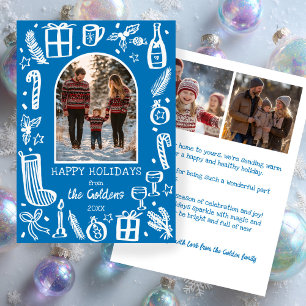 Whimsical Kerstmis Aangepaste boog 3 FOTO Feestdagenkaart