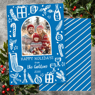Whimsical Kerstmis  Aangepaste boog FOTO  Feestdagenkaart