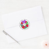 Whimsical Kerstmis, gevuld met Snoep Ronde Sticker (Envelop)