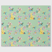 Whimsical Kerstmis Mice Green Cadeaupapier (Vlak)