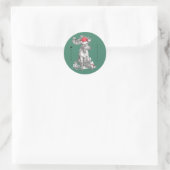 Whimsical Kerstmis Moose Wildlife Ronde Sticker (Tas)