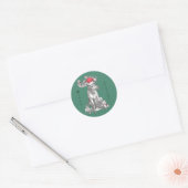 Whimsical Kerstmis Moose Wildlife Ronde Sticker (Envelop)