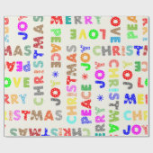 Whimsical Kerstmis Script Cadeaupapier (Vlak)