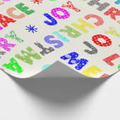 Whimsical Kerstmis Script Cadeaupapier (Hoek)