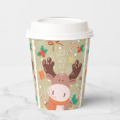 Whimsical-kerstrendierenkoffie Papieren Bekers (Links)