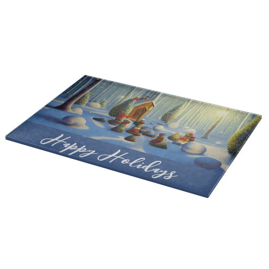 Whimsical-kerstscène Snijplank (Hoek)