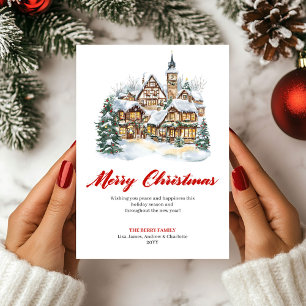 Whimsical Kerstvakantie Scene Kaart