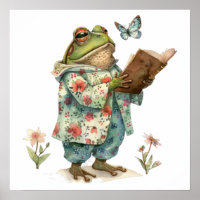 Whimsical kikker lezen boek Klein