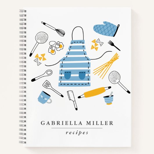 Whimsical Kitchen Tools Personalized Recipbo Notitieboek (Voorkant)