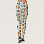 Whimsical Kitsune Vos Blauwe Kersenbloesem Fantasi Leggings (Achterkant)