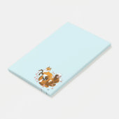 Whimsical Kitsune Vos Blauwe Kersenbloesem Fantasi Post-it® Notes (Schuin)
