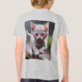 Whimsical Kitten Rain Run Premium Unisex Jeugd T-s Tri-Blend Shirt (Achterkant)
