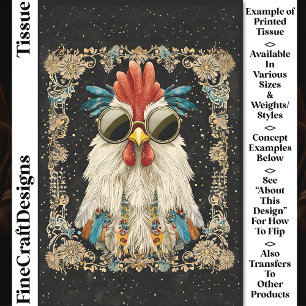 Whimsical Kleurrijk Koninklijke Haan CK9 Decoupage Tissuepapier