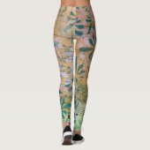 Whimsical Kleurrijke Gelaagde Geschilderde Bladmuz Leggings (Achterkant)