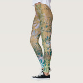 Whimsical Kleurrijke Gelaagde Geschilderde Bladmuz Leggings (Links)