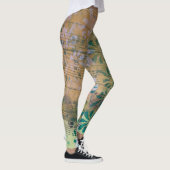 Whimsical Kleurrijke Gelaagde Geschilderde Bladmuz Leggings (Rechts)