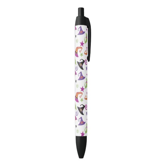 Whimsical Kleurrijke Halloween Witches petten Zwarte Inkt Pen (Achterkant (Verticaal))