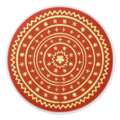 Whimsical Kleurrijke Hand Getrokken Ontwerp Cerami Keramische Knop (Voorkant)