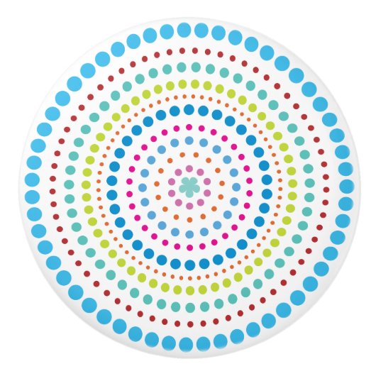 Whimsical Kleurrijke Hand Getrokken Ontwerp Cerami Keramische Knop (Voorkant)