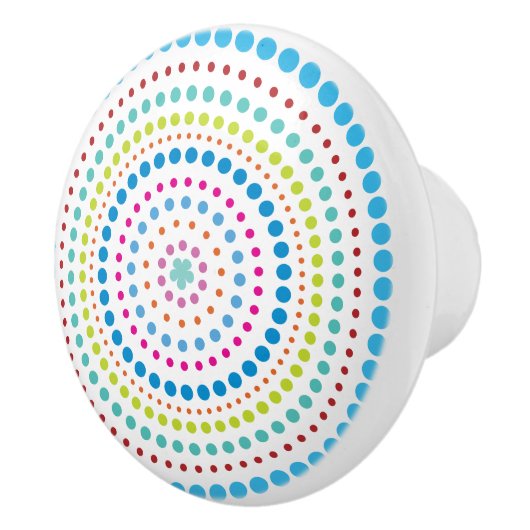 Whimsical Kleurrijke Hand Getrokken Ontwerp Cerami Keramische Knop (Rechts)